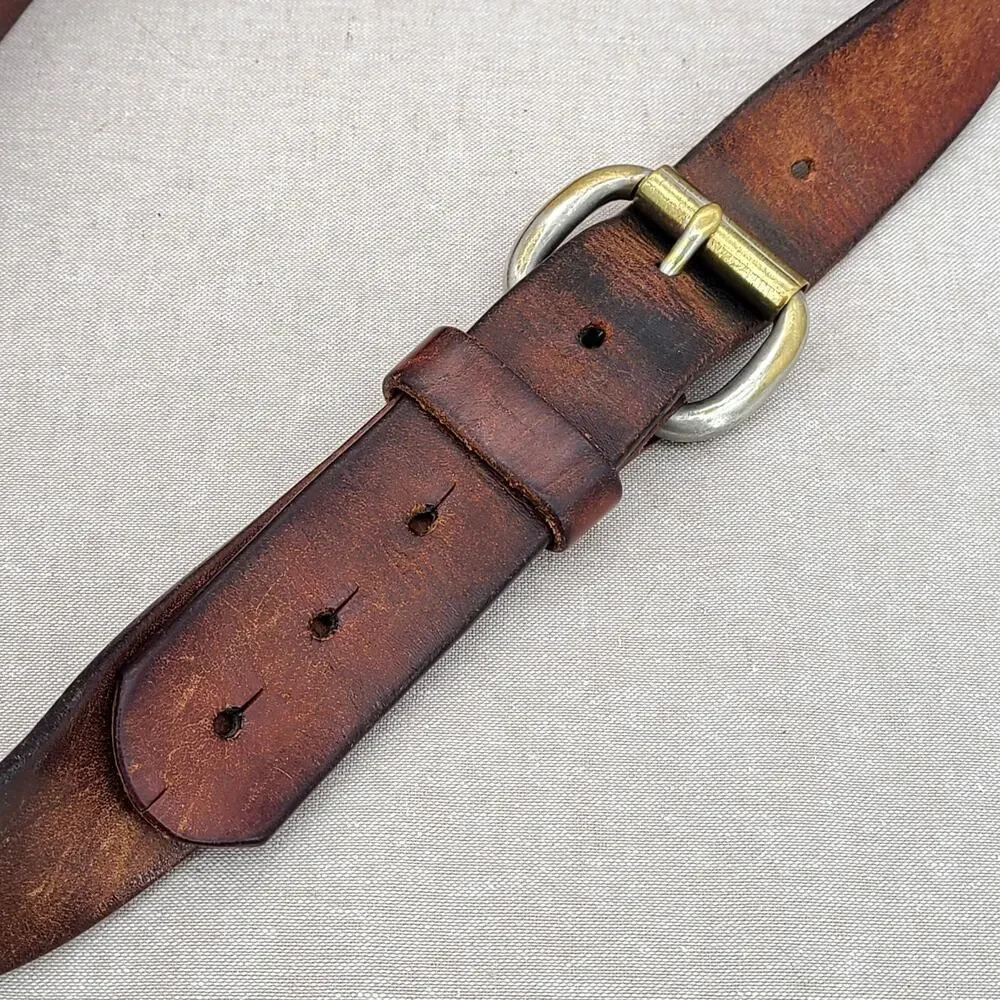 Fossil Distressed Brown Full Grain Cowhide Belt - Men's 40/100 Brass MC308320040